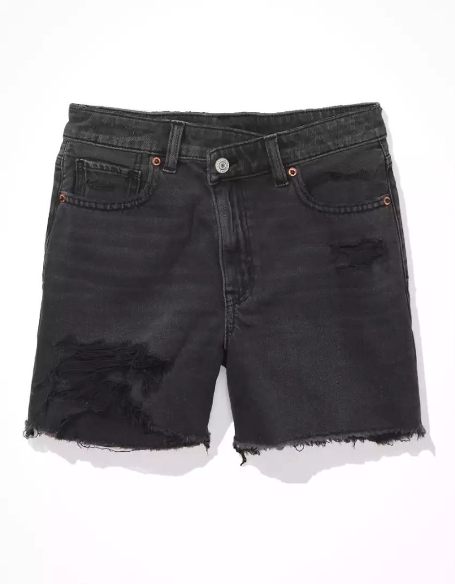 Shorts American Eagle AE Denim Highest Taille Baggy Noir Femme | QGV-93270889